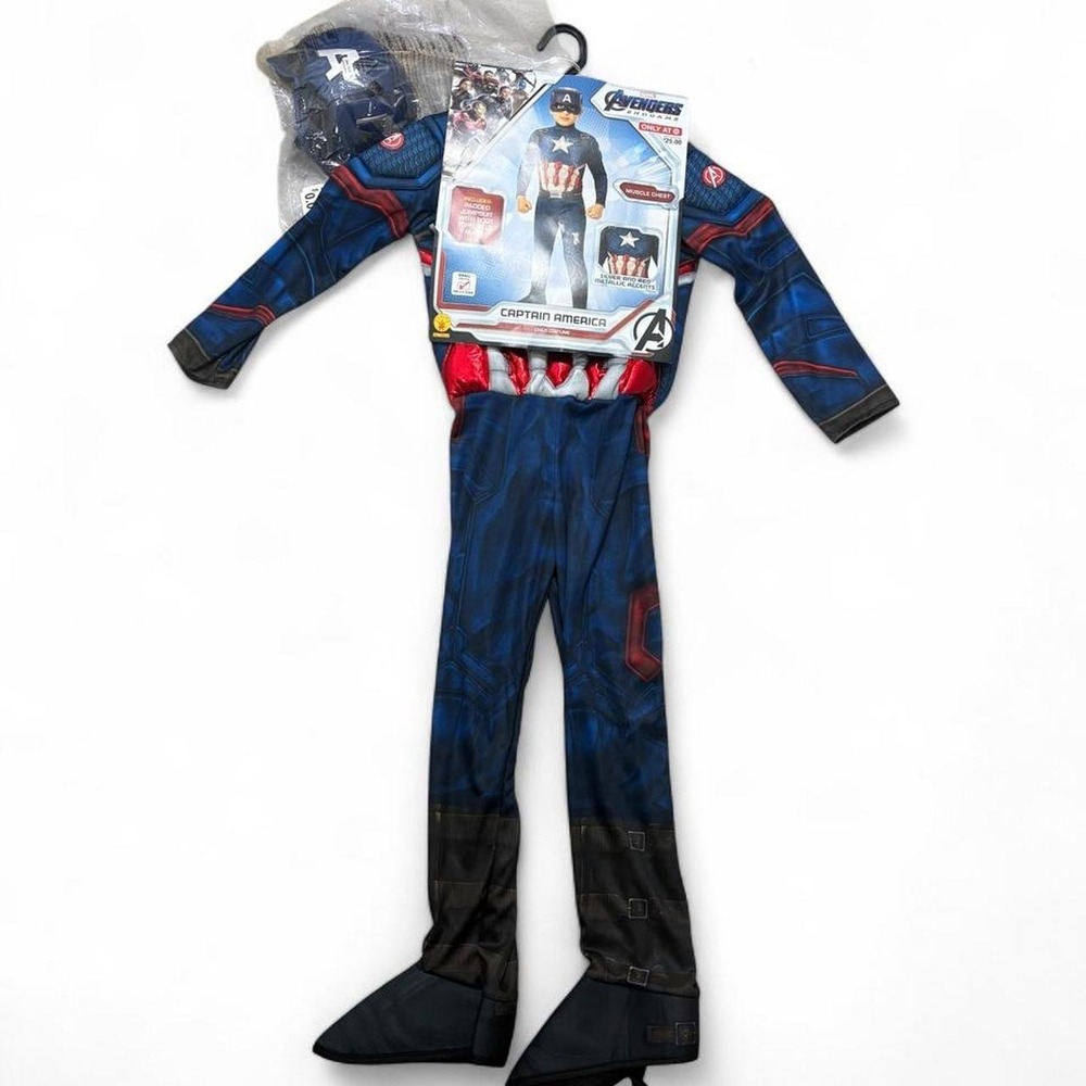 NWT Captain America Avengers Costume Marvel Endgame Muscle Kids 4-6 Rubies